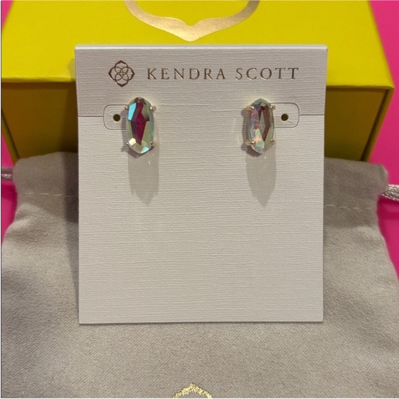 Kendra Scott Ever Earrings Kendra Scott Earrings Dichroic Glass Gold - Picture 2 of 10